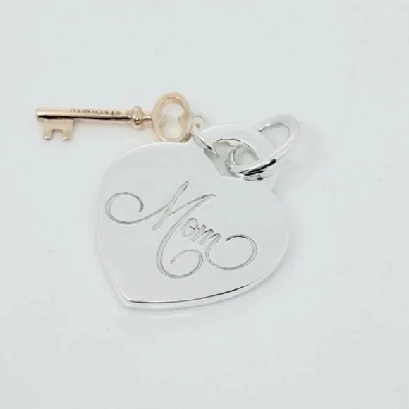 Tiffany Hearts® Mom Heart Key Pendant Silver & Rubedo® metal - Picture 2 of 6